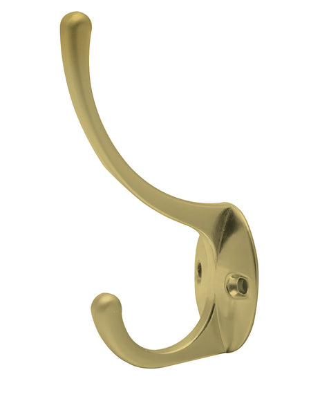 Gancho perchero para sombrero y abrigo latón brillante Lock