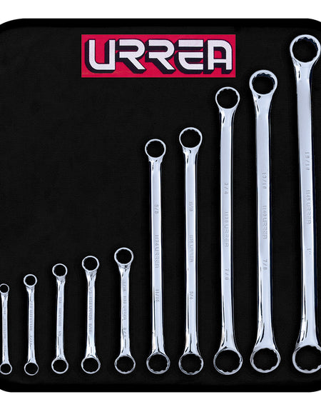 Juego de 10 llaves de estrías 15° en pulgadas Urrea