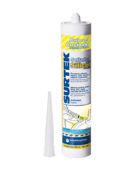 Silicón para baños y cocinas blanco 280ml Surtek