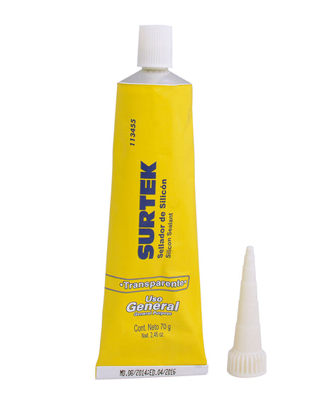 Silicón de uso general en tubo transparente 70gr Surtek