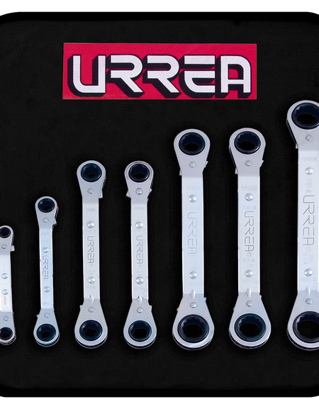 Juego 7 llaves de estrías de matraca acodadas métricas Urrea