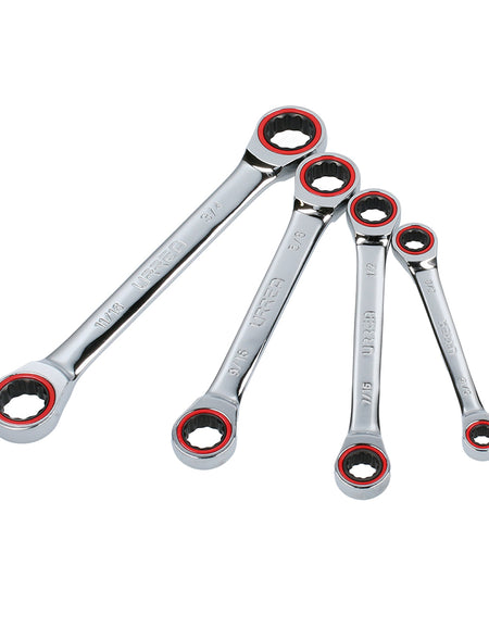 Juego de 4 llaves de estrías de matraca en pulgadas Urrea