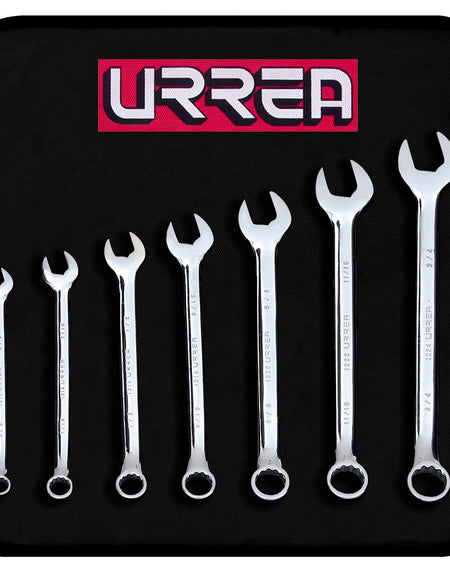 Jgo 7 llaves combinadas pul espejo 12 puntas, pulgadas Urrea