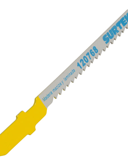 Segueta sierra caladora 12 dientes/pulg zanco T 5pzs Surtek