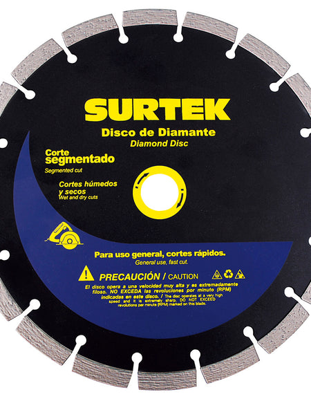 Disco de diamante corte segmentado 7" Surtek