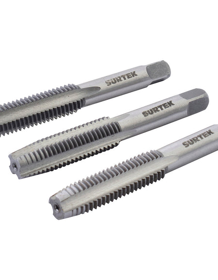 Juego de 3 machuelos de acero al carbón M5 x 8 Surtek