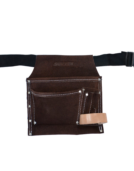 Surtek Estuche portaherramientas cuero cinto 3 compart