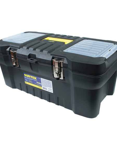 Caja portaherramientas plástica broches metálicos 24" Surtek
