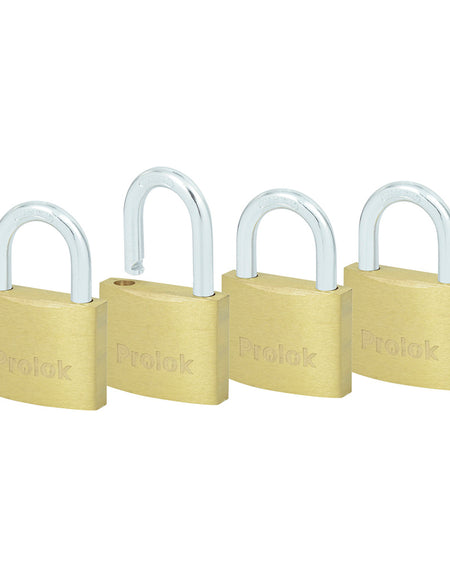 Juego de 4 candados latón gancho corto 40mm Prolok