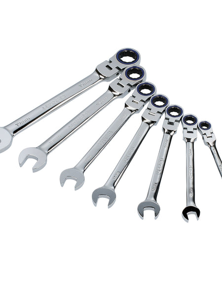 Juego 7 llaves combinadas de matraca flexibles métrico Urrea