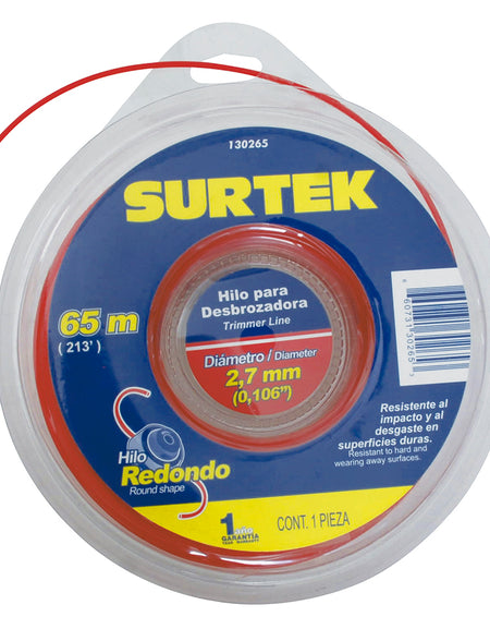 Surtek Nylon p/ desbrozadora en doble blíster 2.7mm x 65 mt