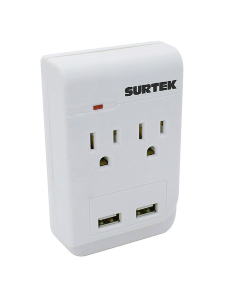 Multicontacto barra 2 entradas 2 puertos USB Surtek