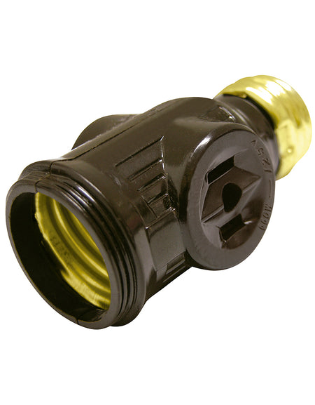 Portalámpara con ladrón café 127V Surtek