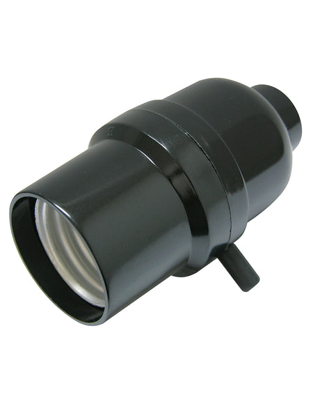 Portalámpara con apagador de paso negro 250V Surtek