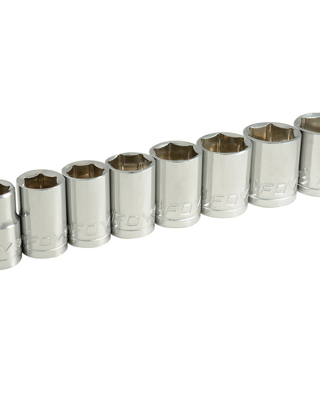 Juego de 8 dados métricos 1/2" en riel Foy