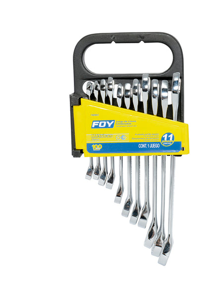 Jgo 11 llaves combinadas pulido espejo 12 ptas métricas Foy