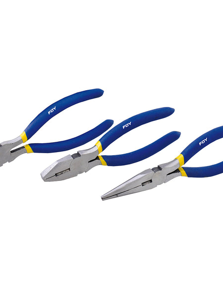 Juego de 3 pinzas para electricista 6" y 8" Foy