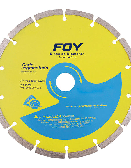 Disco de diamante corte segmentado 4 1/2" Foy