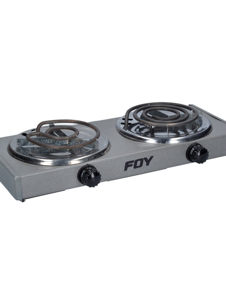 Parrilla eléctrica 2 quemadores con asa Foy