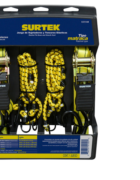Juego de 8 sujetadores y tensores Surtek