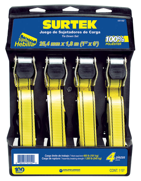 Juego de 4 sujetadores tipo hebilla Surtek