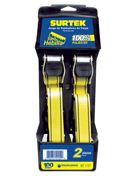 Juego de 2 sujetadores tipo hebilla 1" Surtek