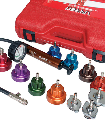 Juego para detección de fugas en radiador 14 piezas Urrea