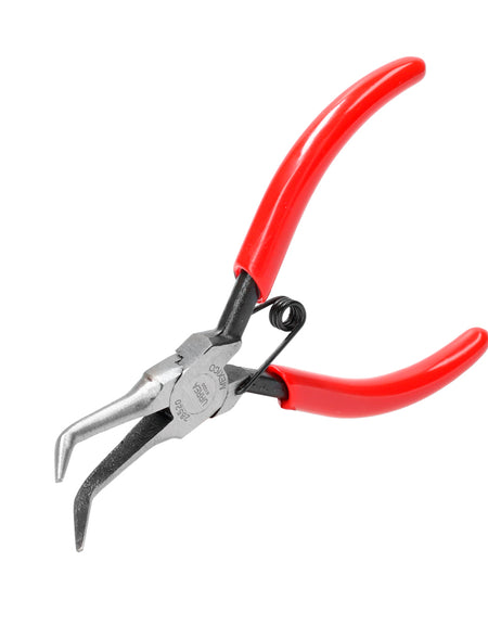 Pinza electrónica punta aguja doblada 45° 5-11/32" Urrea