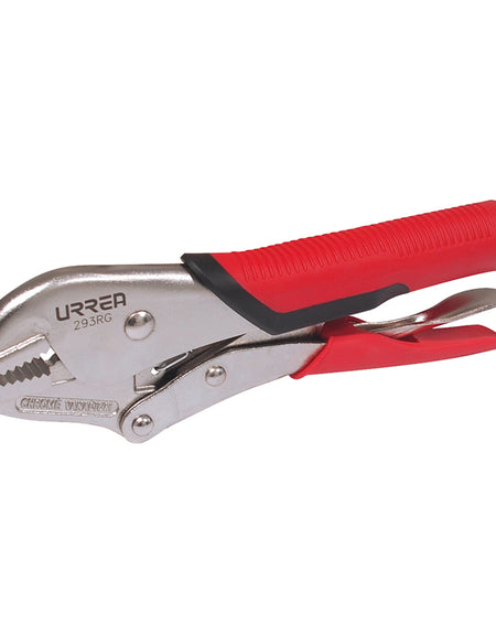 Pinza de presión quijada recta mango bimaterial 10" Urrea