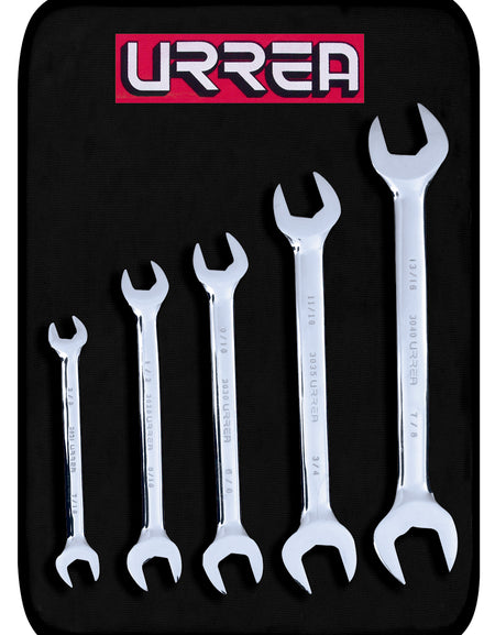 Juego de 5 llaves españolas pulido espejo en pulgadas Urrea