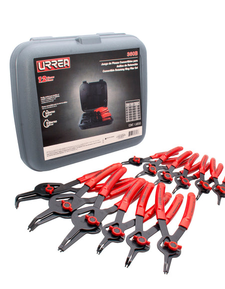 Juego de 12 pinzas para anillos de retención Urrea