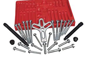 Juego de extractor automotriz tipo "pata de gallo" o "de volante" 27 piezas