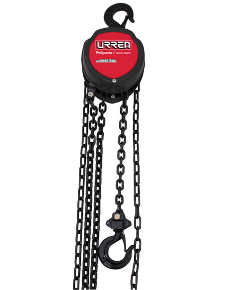 Polipasto industrial 1 ramal 1 tonelada, cadena 3 mt Urrea