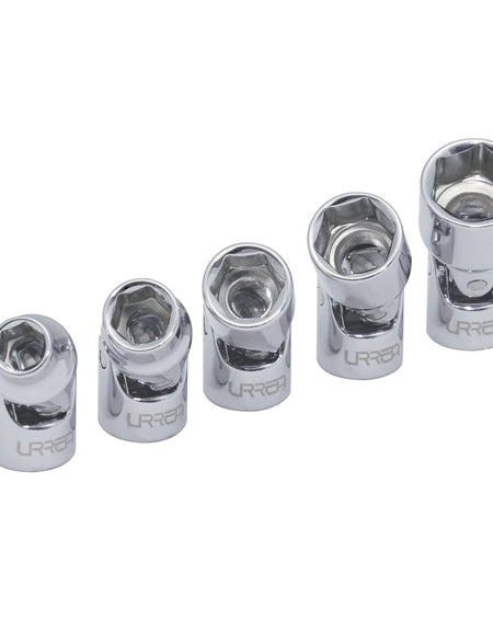 Juego de 5 dados flexibles en pulgadas 1/4" en riel Urrea