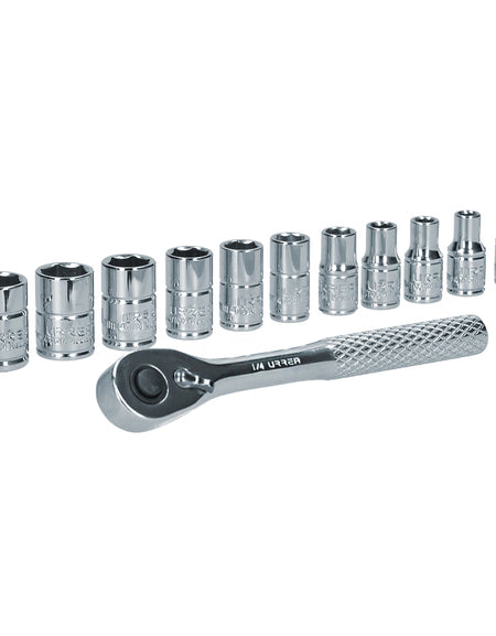 Juego de dados y accesorios milimétrico 12 piezas 1/4" Urrea