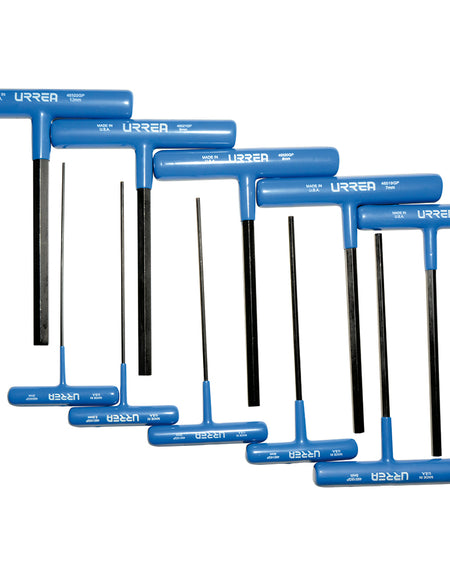 Juego 10 llaves hexagonales T ergonómicas métricas 6" Urrea