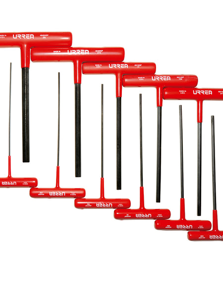 Juego 11 llaves hexagonales T ergonómicas pulgadas 6" Urrea