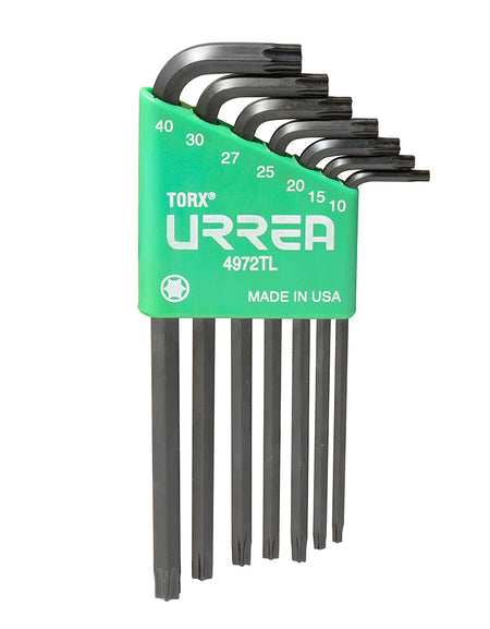 Juego de 7 llaves hexagonales "L" Torx® larga rack Urrea