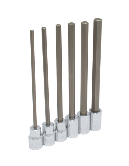 Juego de 6 dados largos punta hexagonal 3/8" Urrea