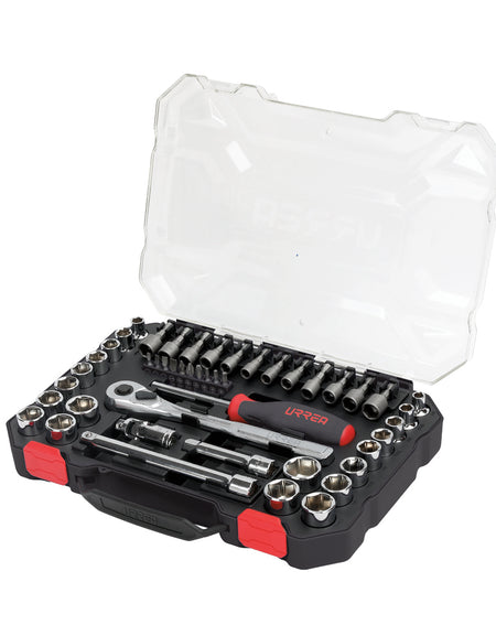 Juego dados y accesorios combinados 47pz 3/8 Caja display Urrea