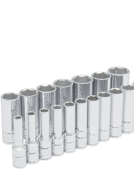 Juego de 18 dados largos métricos 3/8" 6 puntas Urrea