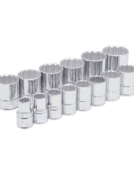 Juego de 14 dados en pulgadas 1/2" caja plástica Urrea