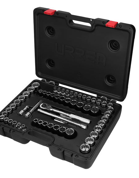 Juego de 60 dados y accesorios combinados 1/2" Urrea