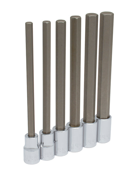 Juego 6 dados punta hexagonal largas en pulgadas 1/2" Urrea