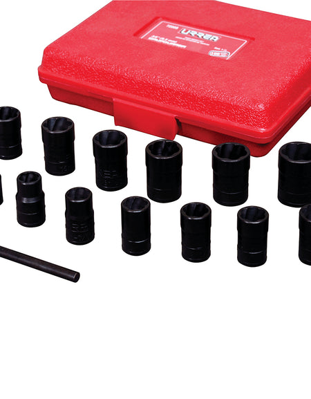 Juego de extractor tuercas barridas 14 piezas 3/8" Urrea