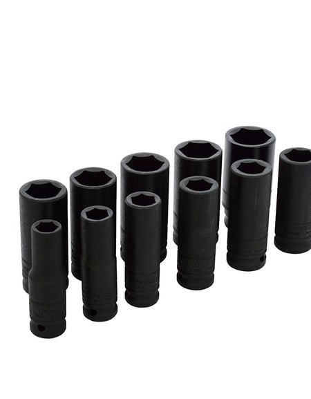 Juego de 11 dados de impacto largos en pulgadas 1/2" Urrea