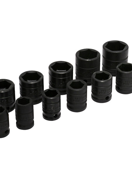 Juego de 11 dados de impacto en pulgadas 1/2" 6 puntas Urrea