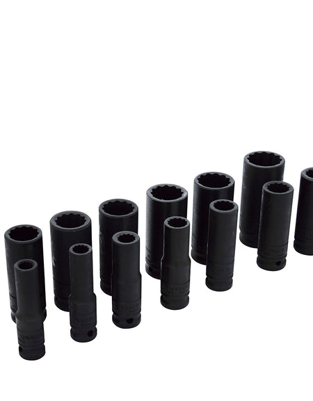 Juego de 13 dados de impacto largos en pulgadas 1/2" Urrea