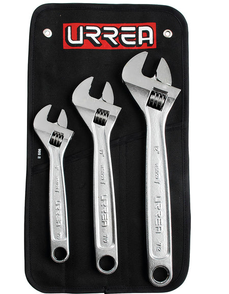 Juego de 3 llaves ajustables cromadas Urrea