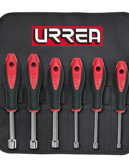 Juego de 6 destornilladores bimaterial caja, pulgadas Urrea